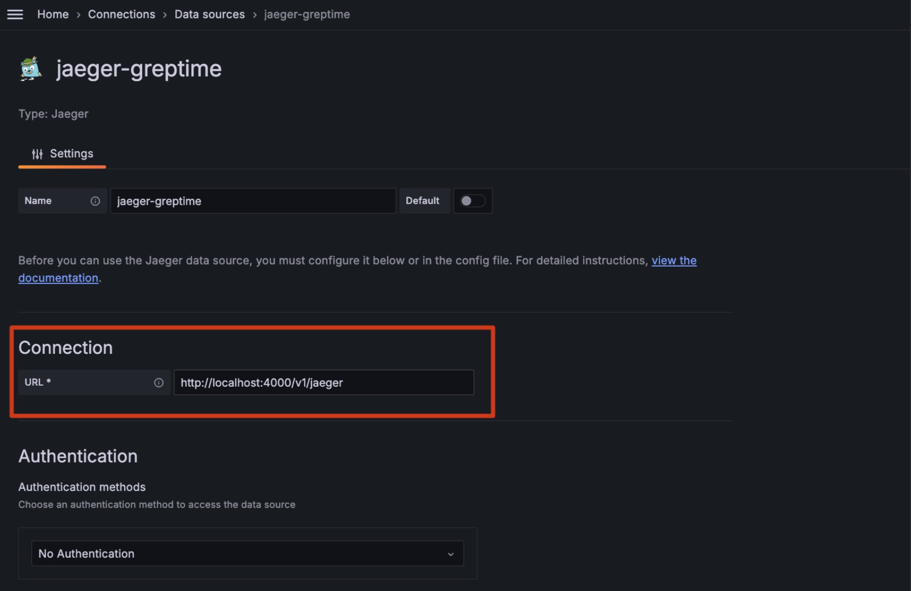 添加 Jaeger 数据源